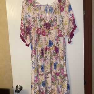 Matilda Jane Floral Maxi Dress in Pink and Blue